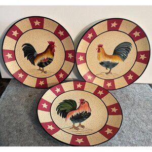 Home Interior Decorative Rooster Plates 8" Matte Finish  # 1938